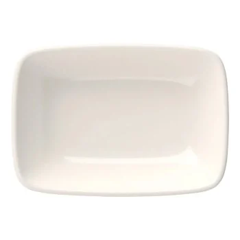 ID Fine Quadro White Fine China Rectangular Platter – 5.5 x 3.9 Inch - Set of 12