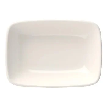 ID Fine Quadro White Fine China Rectangular Platter 3.5 x 2.5 Inch - Set of 12 pcs