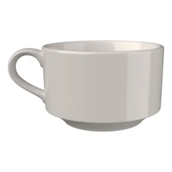 ID Fine Joker White Fine China Stacking Cup – 3.6 Inch, 9oz - Set of 12