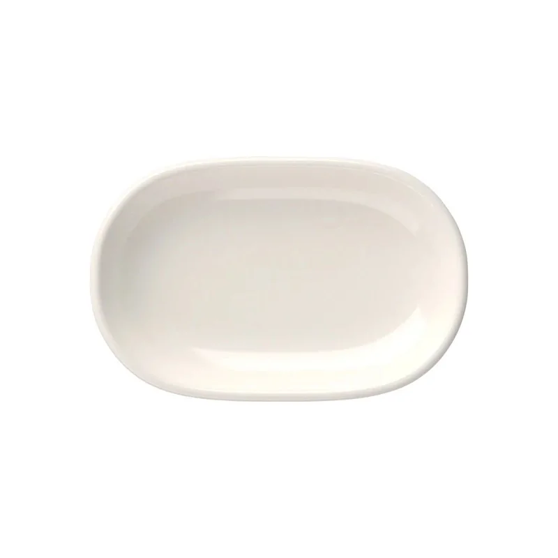 ID Fine Foundation Magnus White Fine China Oval Platter 13 x 8.4 Inch - Set of 6 pcs