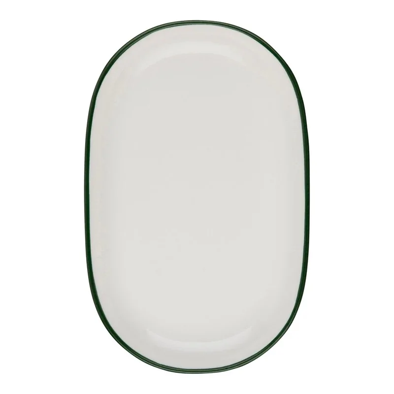 ID Fine Modest Green Coupe Oval Platter – 14 x 9 Inch - set of 6