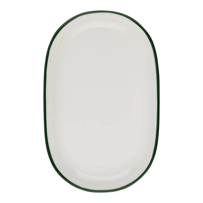ID Fine Modest Green Coupe Oval Platter – 11 x 7 Inch - set of 6