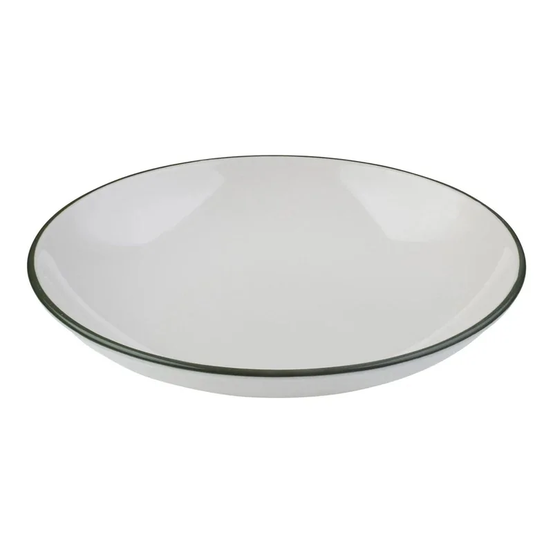 ID Fine Modest Green Deep Plate – 8.66 Inch - set of 12 ID Fine Modest Green Deep Plate – 8.66 Inch - set of 12