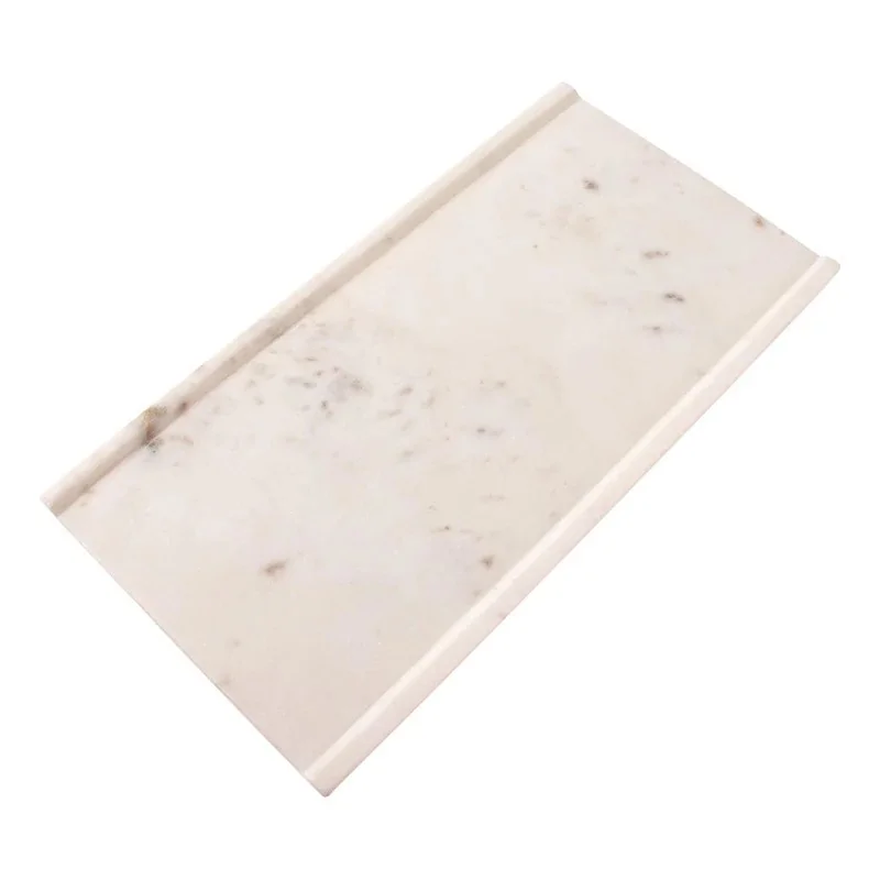 Chic 13.8 x 7.1In Rectangle Platter Pura White Marble - Set of 4 pcs Chic 13.8 x 7.1In Rectangle Platter Pura White Marble - Set of 4 pcs