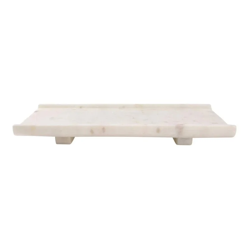 Chic 9.8 x 5.7In Rectangle Platter Pura White Marble - Set of 8 pcs