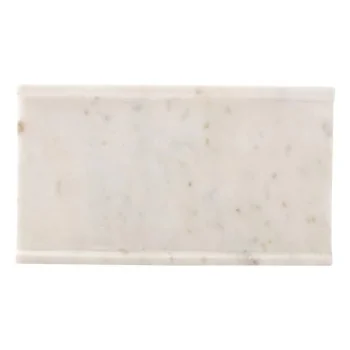 Chic 9.8 x 5.7In Rectangle Platter Pura White Marble - Set of 8 pcs