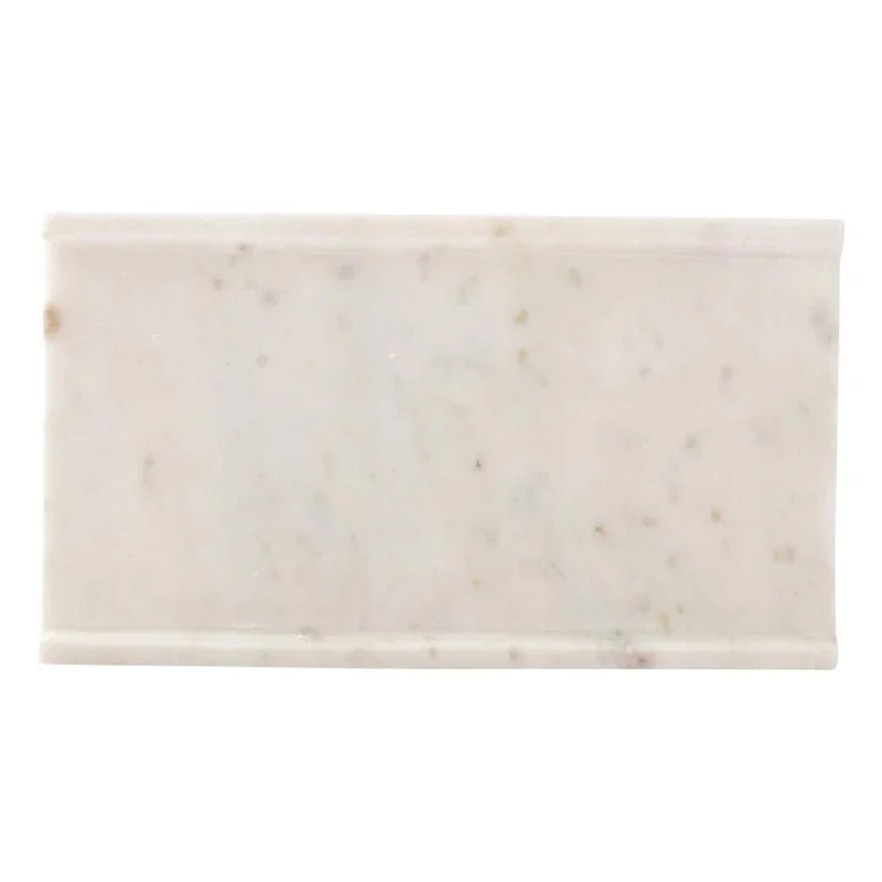 Chic 9.8 x 5.7In Rectangle Platter Pura White Marble - Set of 8 pcs