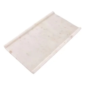 Chic 9.8 x 5.7In Rectangle Platter Pura White Marble - Set of 8 pcs