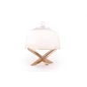 Gold Cake Stand With Glass Dome - 28 cm H: 34 cm