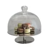 Polished Stand In Stainless Steel With Glass Dome - Dia: 28 cm H: 28 cm