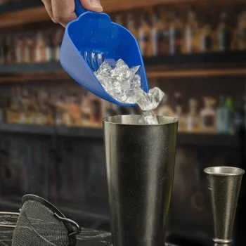 Barfly 12 oz Slotted Ice Scoop - Blue - Set of 6