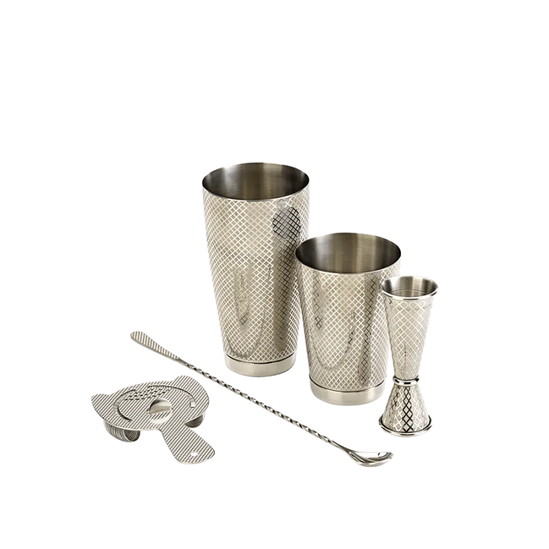 Barfly 4-Piece Diamond Lattice Basic Set - Stainless Steel Barfly 4-Piece Diamond Lattice Basic Set - Stainless Steel