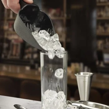 Barfly 8 oz Slotted Ice Scoop - Black - Set of 6