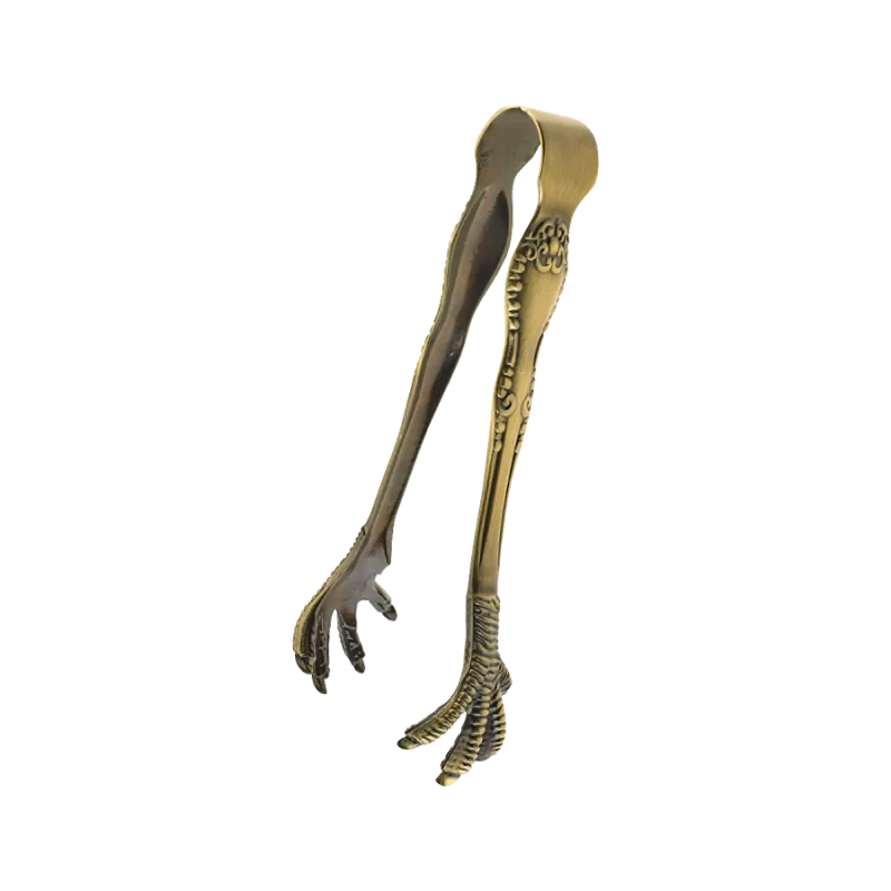 Barfly Talon Ice Tong - 7 7/8" - Antique Brass - Set of 6