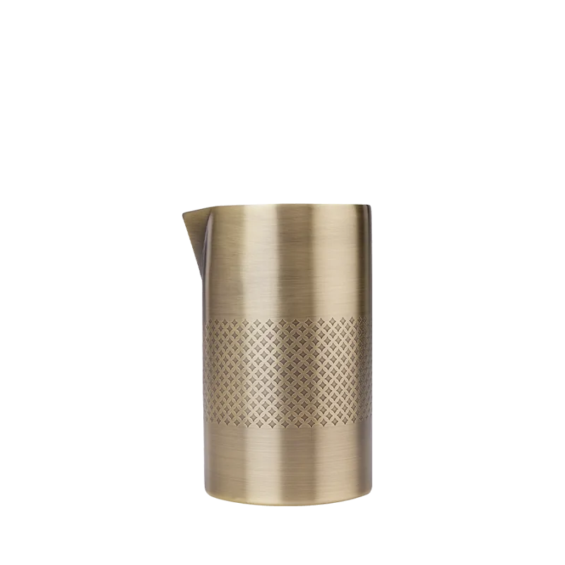 Barfly Diamond Lattice Double Wall Mixing Tin - Antique Gold - 21 oz - Set of 6