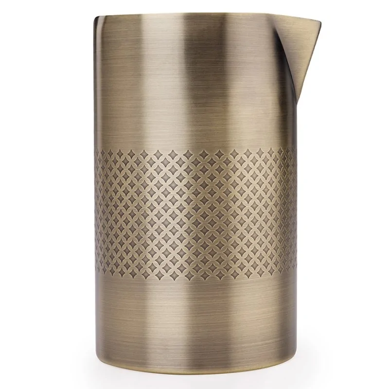 Barfly Diamond Lattice Double Wall Mixing Tin - Antique Gold - 21 oz - Set of 6