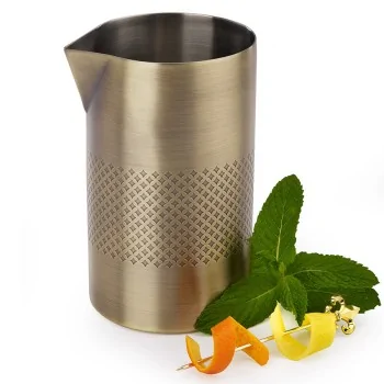 Barfly Diamond Lattice Double Wall Mixing Tin - Antique Gold - 21 oz - Set of 6