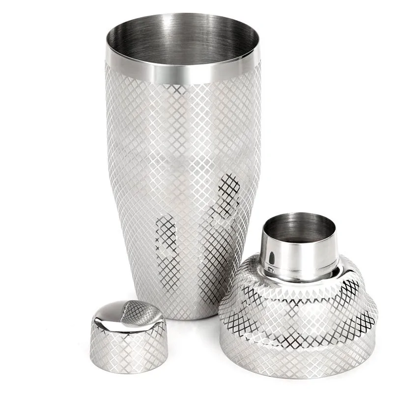 Barfly 3 pc. Diamond Lattice Japanese Cocktail Shaker Set - Stainless Steel - Set of 6 Barfly 3 pc. Diamond Lattice Japanese Cocktail Shaker Set - Stainless Steel - Set of 6