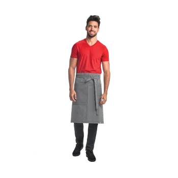 Barfly Rogue Mid-Bistro Apron - Navy/White Railroad Stripe