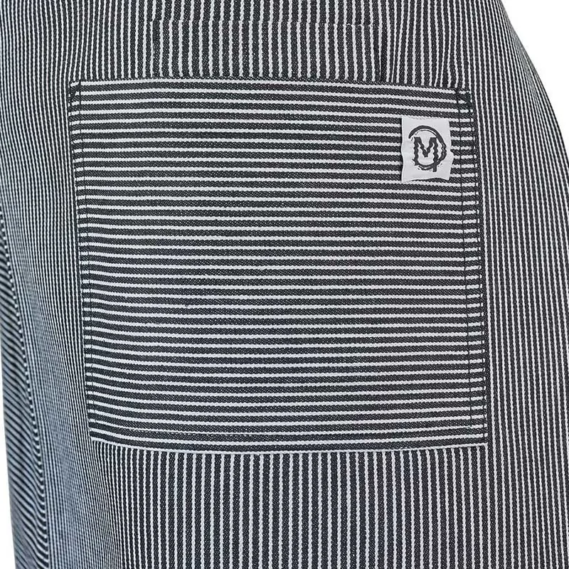 Barfly Rogue Mid-Bistro Apron - Navy/White Railroad Stripe