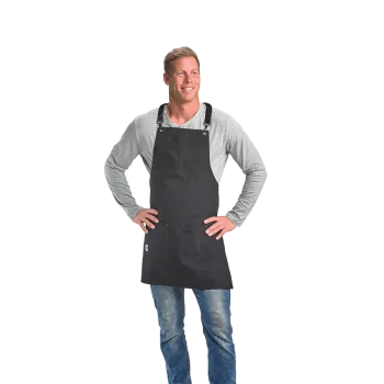 Barfly Renegade Bib Apron - Black Canvas With Black Leather Straps