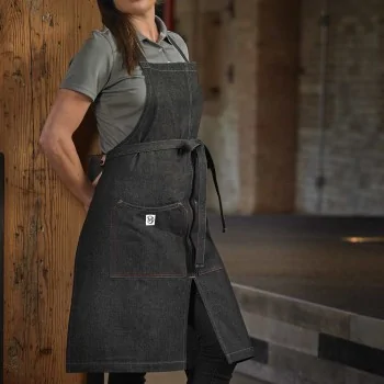 Barfly Zephyr Bib Apron - Black Denim