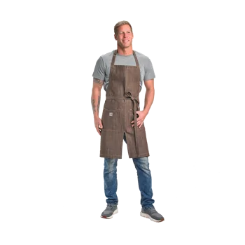 Barfly Zephyr Bib Apron - Brown Denim