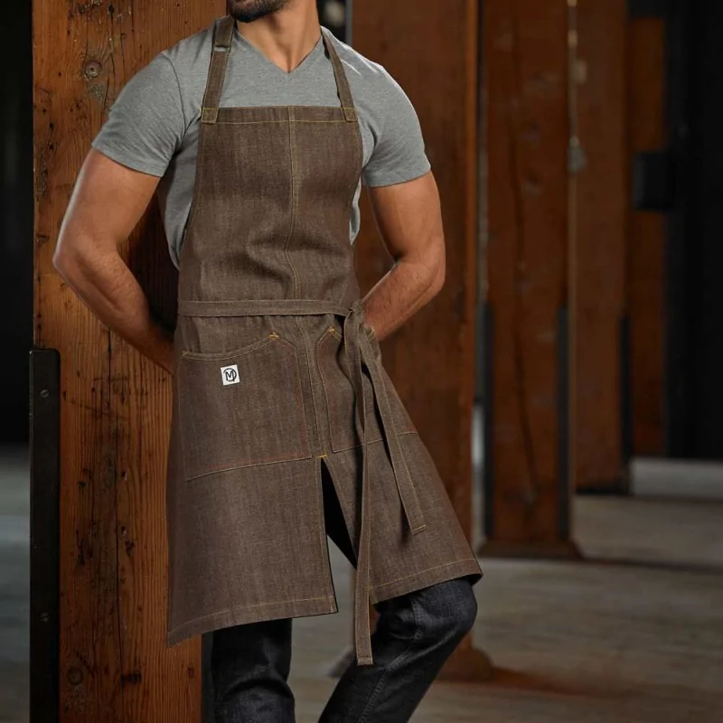 Barfly Zephyr Bib Apron - Brown Denim Barfly Zephyr Bib Apron - Brown Denim