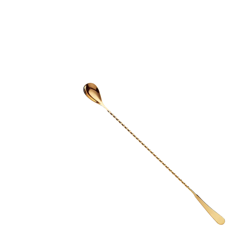 Barfly Japanese Style Bar Spoon - 13 3/16" (33.5 cm) - Gold Plated - Set of 12