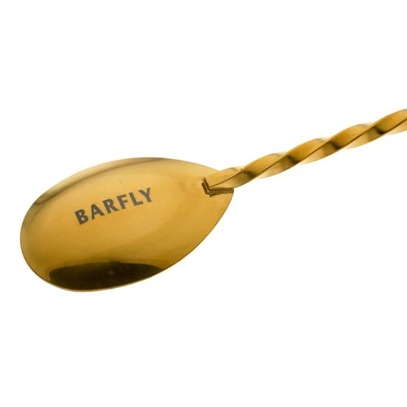 Barfly Japanese Style Bar Spoon - 13 3/16" (33.5 cm) - Gold Plated - Set of 12