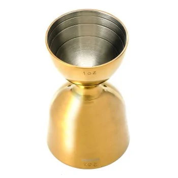 Barfly 1 x 2 oz Heavy-Duty Straight Rim Bell Jigger - Gold Plated - Set of 12