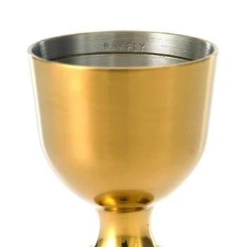 Barfly 1 x 2 oz Heavy-Duty Straight Rim Bell Jigger - Gold Plated - Set of 12