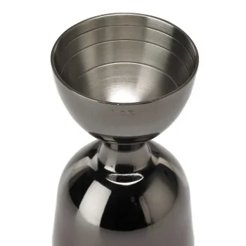 Barfly 1 x 2 oz Heavy-Duty Straight Rim Bell Jigger - Black - Set of 12