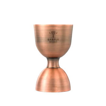 Barfly 1 x 2 oz Heavy-Duty Straight Rim Bell Jigger - Antique Copper - Set of 12
