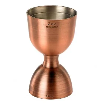 Barfly 1 x 2 oz Heavy-Duty Straight Rim Bell Jigger - Antique Copper - Set of 12