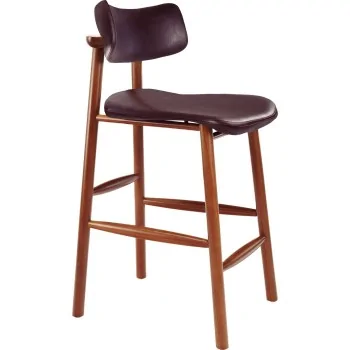 Barstool Maruja Tauari Wood Brown - 14.2" x 17.1" x 43.5"
