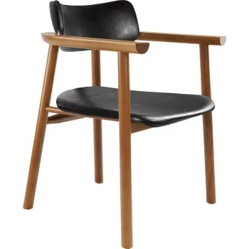 Armchair Tauari Wood Black - 25.6" x 21.3" x 31.1"