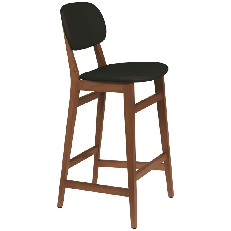 Bar Stool Tauari Almond Blk Upholstered London - 14.2" x 17.1" x 43.5"