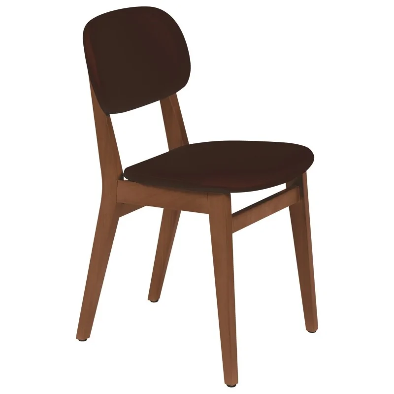 Tauari Almond Dark Brown Upholstered Chair London - 20.6" x 17.7" x 32.7" - Set of 2