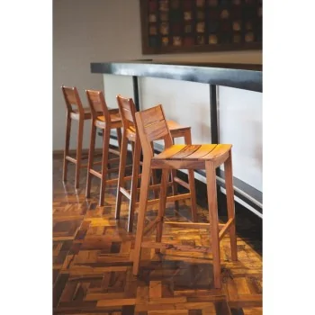 Bar Stool Tiger Wood Toscana - 21.8" x 19.5" x 32.2"