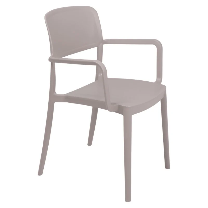 Armchair With Solid Back Taupe - 20.1" x 21.3" x 32.5" - Set of 4 Armchair With Solid Back Taupe - 20.1" x 21.3" x 32.5" - Set of 4