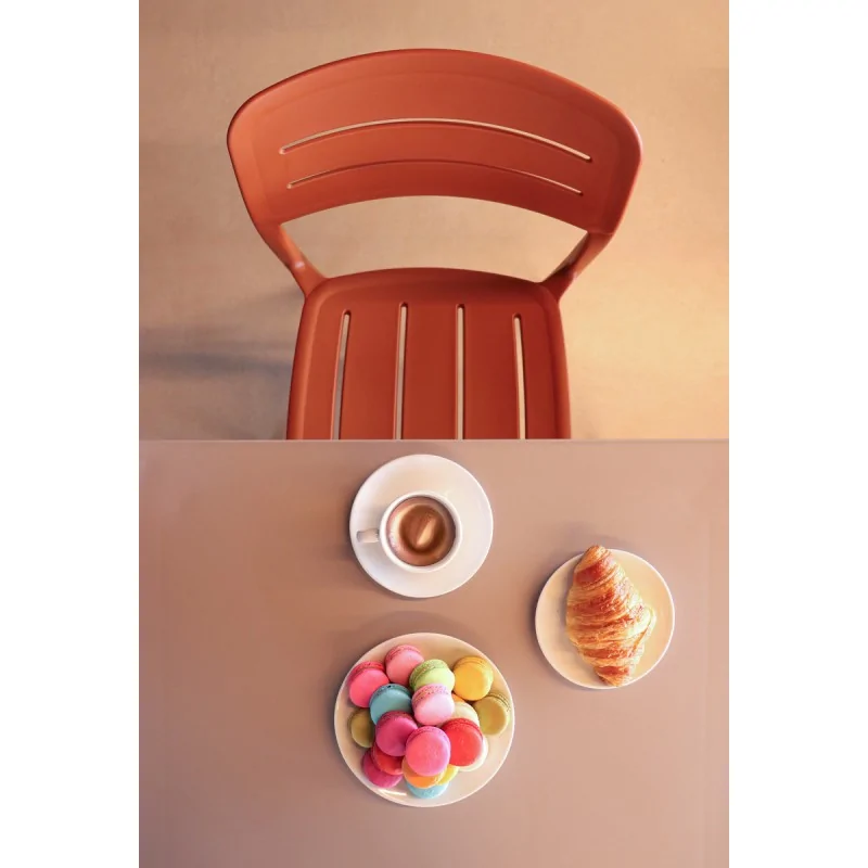 Chair With Slated Back Terracota - 16.9" x 20.1" x 33.3" - Set of 4 Chair With Slated Back Terracota - 16.9" x 20.1" x 33.3" - Set of 4