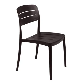 Chair With Slated Back Black - 16.9" x 20.1" x 33.3" - Set of 4