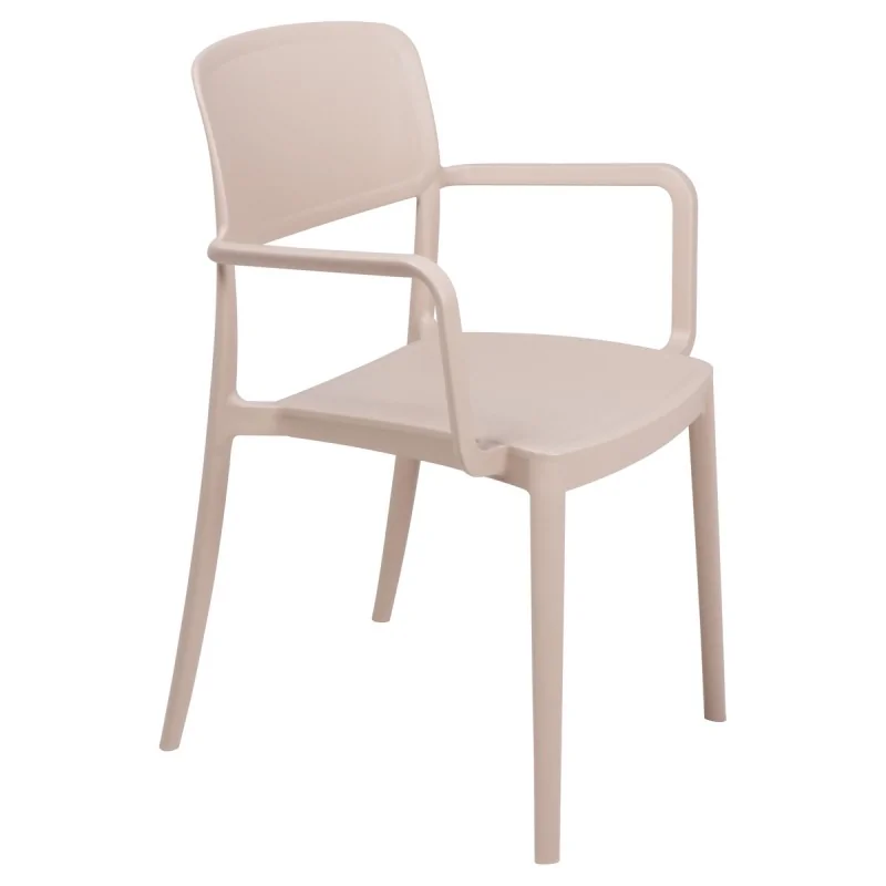 Armchair With Solid Back Sand - 20.1" x 21.3" x 32.5" - Set of 4 Armchair With Solid Back Sand - 20.1" x 21.3" x 32.5" - Set of 4