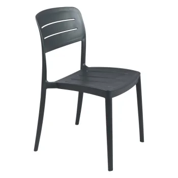 Chair With Slated Back Dark Gray - 16.9" x 20.1" x 33.3" - Set of 4