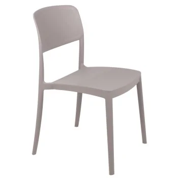 Chair With Solid Back Taupe - 16.9" x 20.1" x 33.3" - Set of 4
