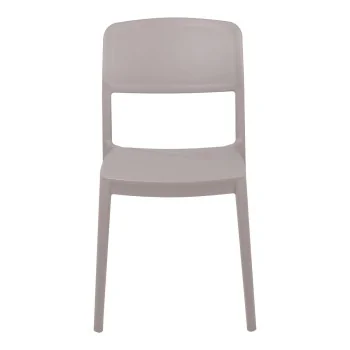 Chair With Solid Back Taupe - 16.9" x 20.1" x 33.3" - Set of 4
