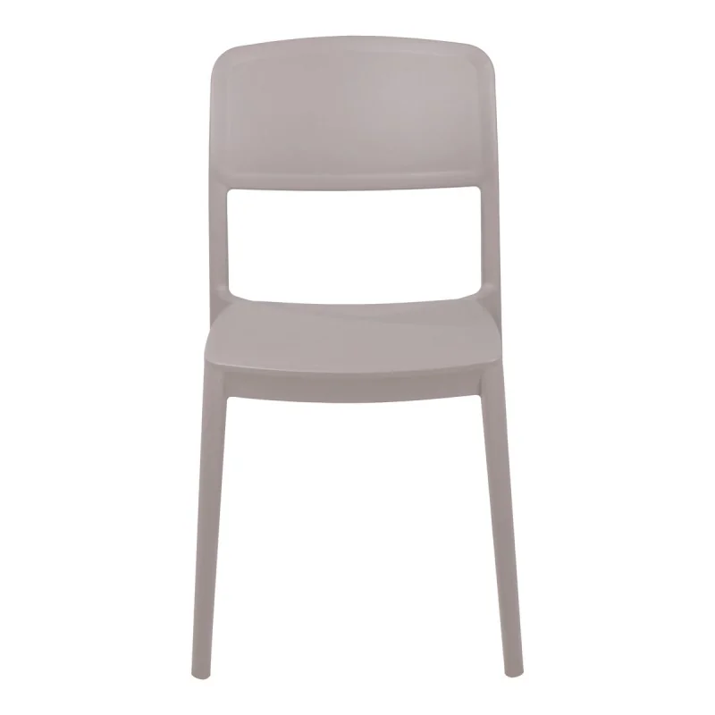 Chair With Solid Back Taupe - 16.9" x 20.1" x 33.3" - Set of 4 Chair With Solid Back Taupe - 16.9" x 20.1" x 33.3" - Set of 4
