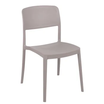 Chair With Solid Back Taupe - 16.9" x 20.1" x 33.3" - Set of 4