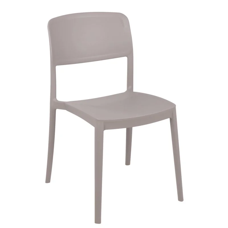 Chair With Solid Back Taupe - 16.9" x 20.1" x 33.3" - Set of 4 Chair With Solid Back Taupe - 16.9" x 20.1" x 33.3" - Set of 4